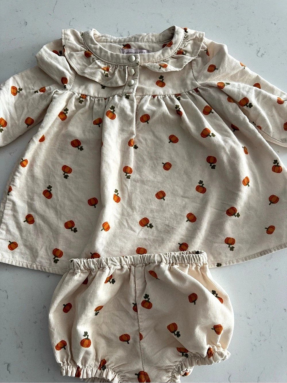 Baby smocked two piece fall outfit